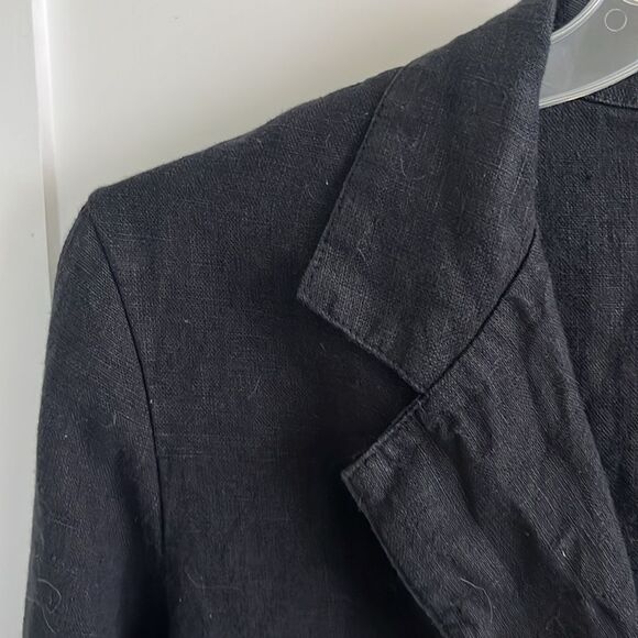 EUC Bryn Walker 100% Linen Black loose one button BlazerJacket Sz XS - Picture 4 of 9